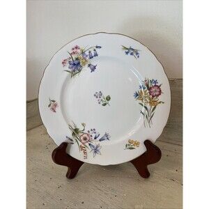 Shelley Wild Flowers 7.5” Lunch Salad Plate England Gold Gild Edge